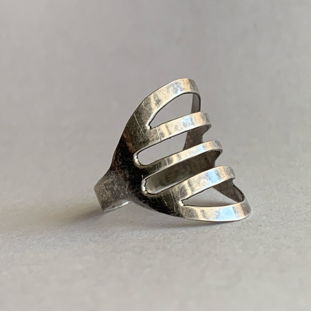 New vintage silver cocktail 925 ring